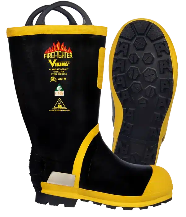 Botte de caoutchouc NFPA et CSA, Noire et Jaune